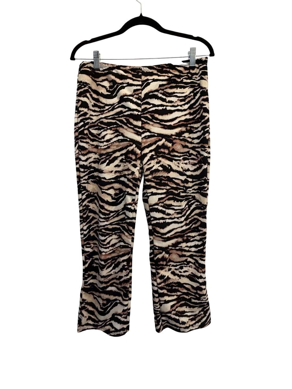 NWT Fashion Nova Zebra Print Cropped Lightweight Relaxed-Leg Pants L
